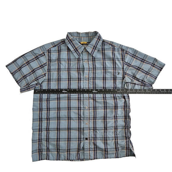 Mountain Hardwear (Mens Large) Blue Plaid Short Sleeve Button Up Shirt Outdoors‎ - Picture 5 of 6